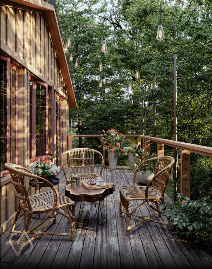Nature Lounge Balcony Interior Design