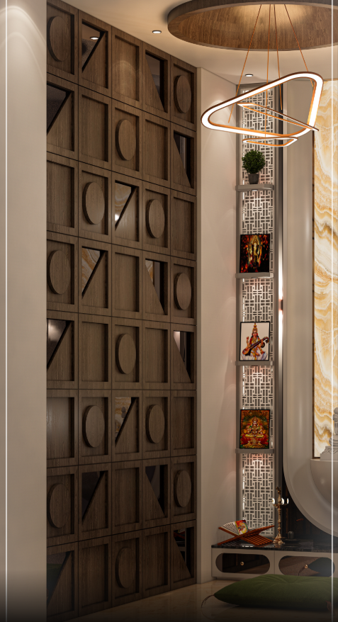 Geometry Pooja Room interior design