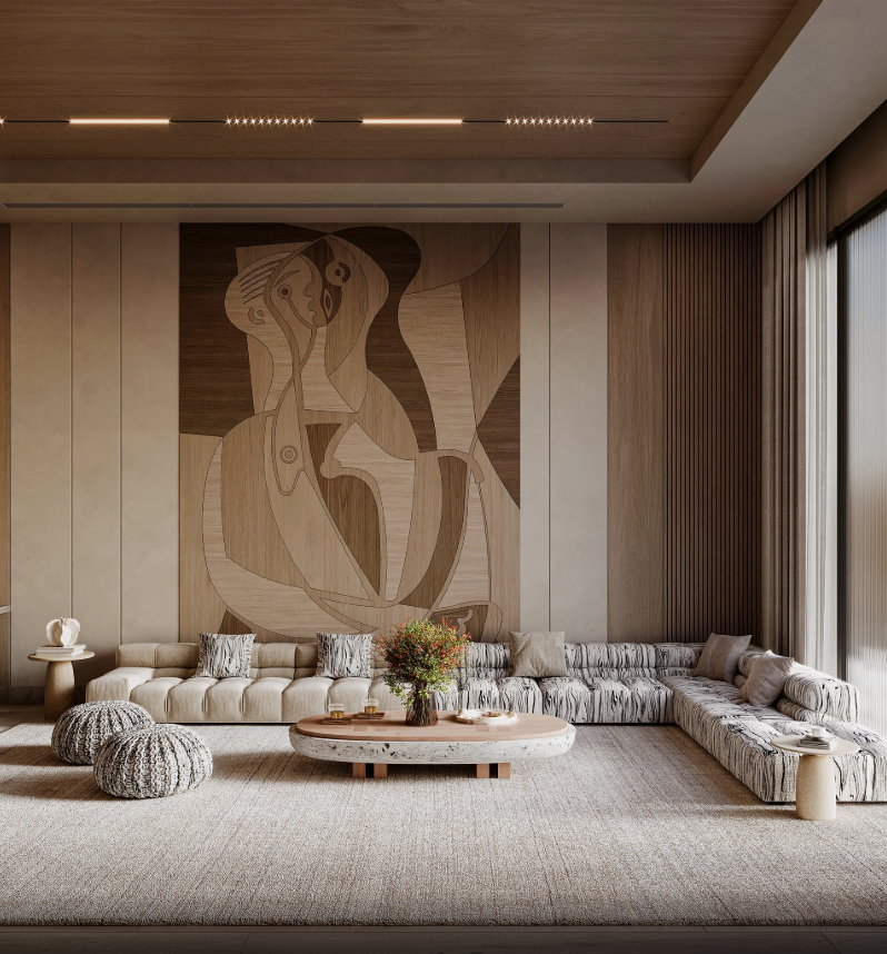 Organic Harmony Living Room Interior Design