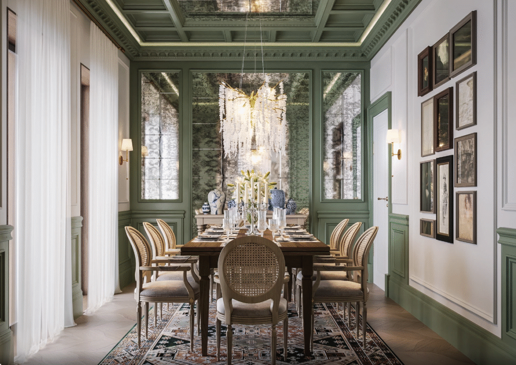 Verdant Classicism Dining Room interior Design