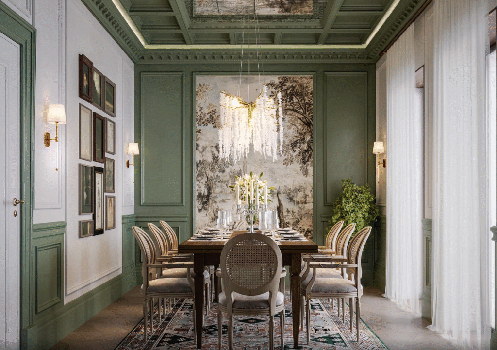 Verdant Classicism Dining Room interior Design