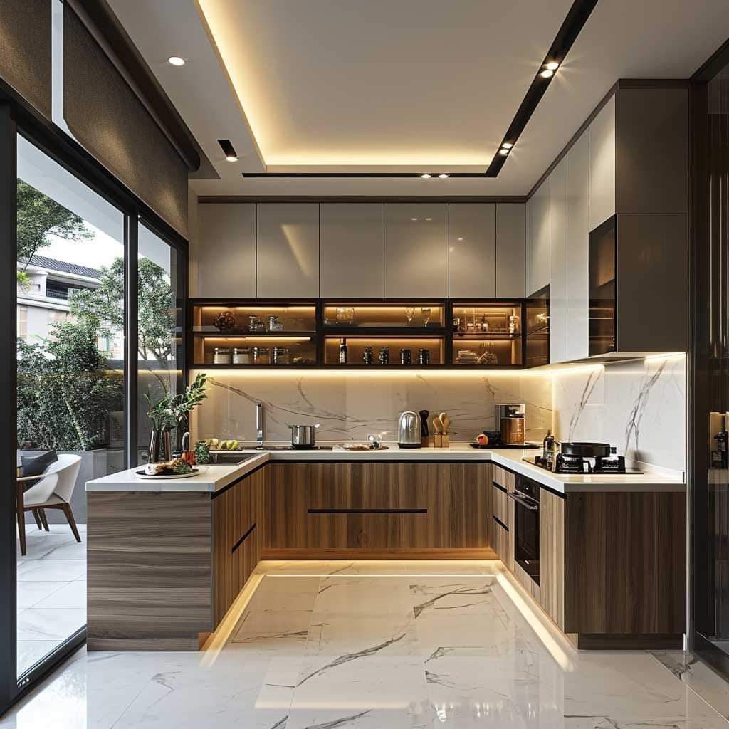 L-Shape Modular Kitchen Design
